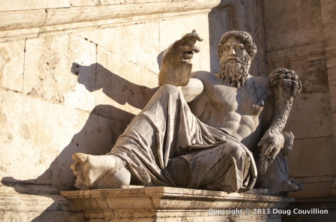 photograph of a statue in Piazza del Campidoglio in Rome, Italy